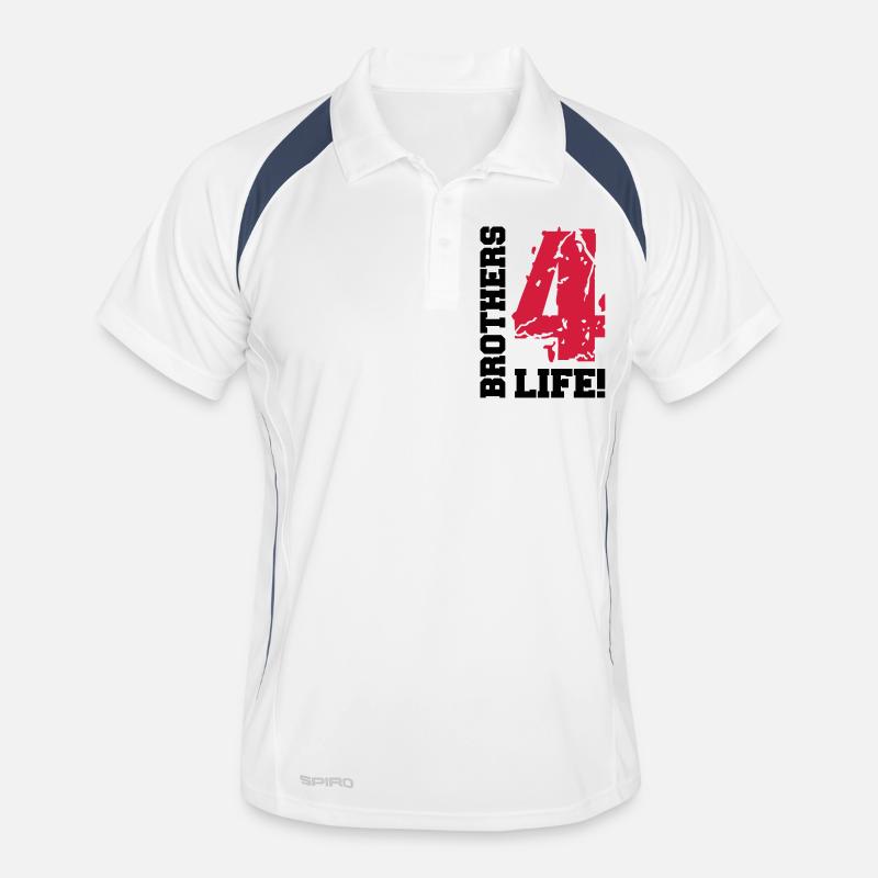 brothers_4_life_bv2 - Männer Polo atmungsaktiv - Weiß/Navy