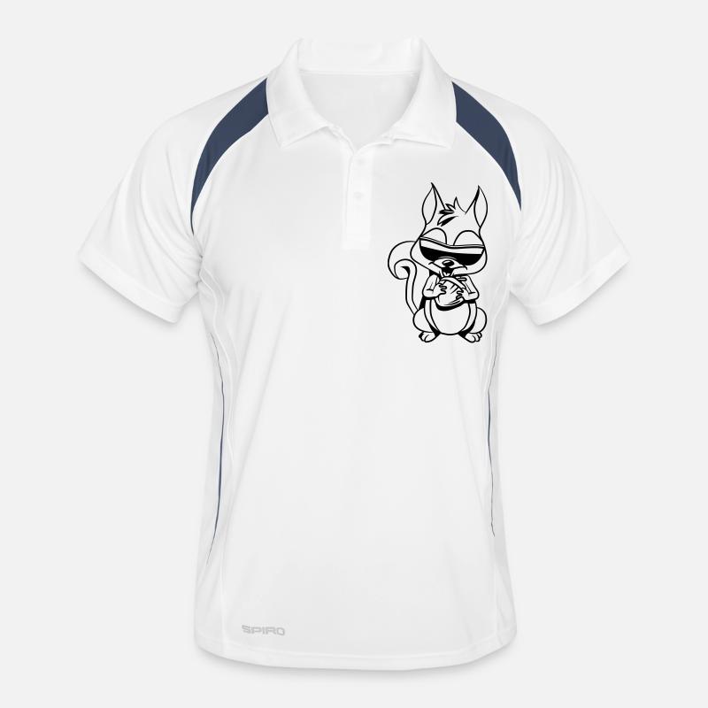 Squirrel feeding joy sunglasses - Men's Polo breathable - white/navy