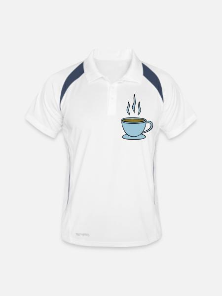Coffee - Polo respirant Homme - blanc/marine