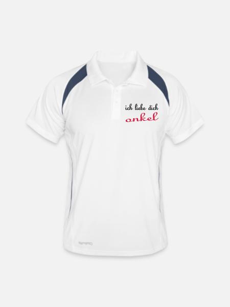 Ich liebe dich onkel - Männer Polo atmungsaktiv - Weiß/Navy - Vorne