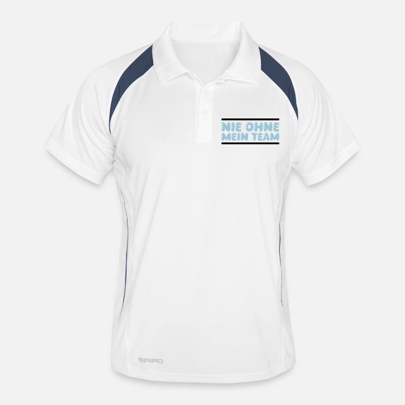 team - Männer Polo atmungsaktiv - Weiß/Navy