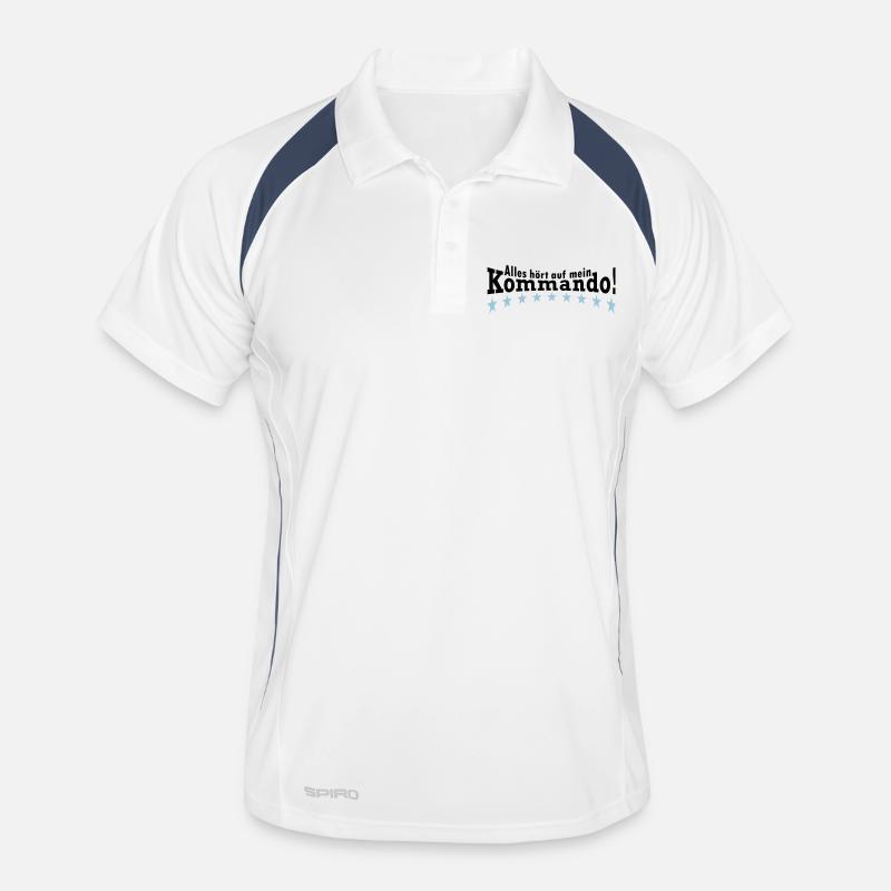 Kommando - Männer Polo atmungsaktiv - Weiß/Navy