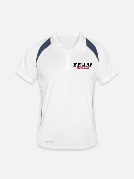 Team Member - Men's Polo breathable - white/navy - Front