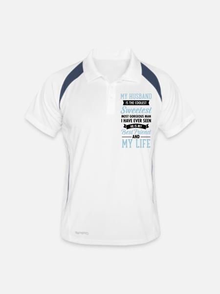 My Husband Is The Sweetest... - Men's Polo breathable - white/navy - Front