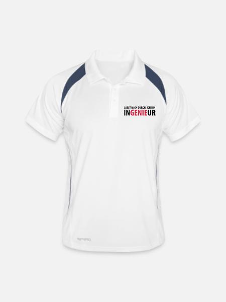Lasst mich durch, ich bin Ingenieur - Polo respirant Homme - blanc/marine - Devant