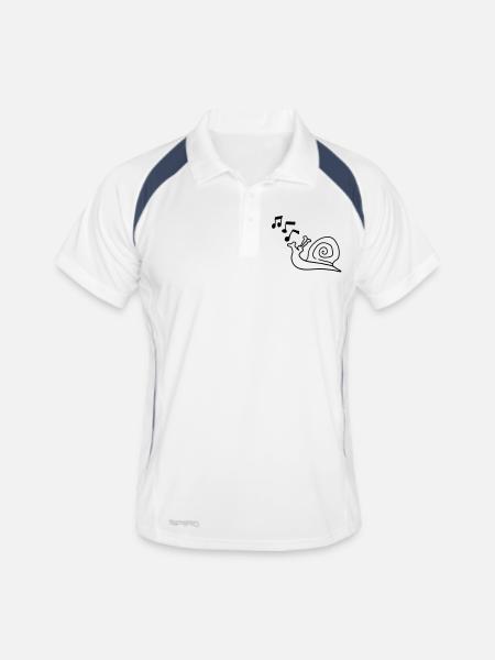 whistling_snail - Polo respirant Homme - blanc/marine - Devant