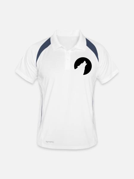 loup - Polo respirant Homme - blanc/marine - Devant