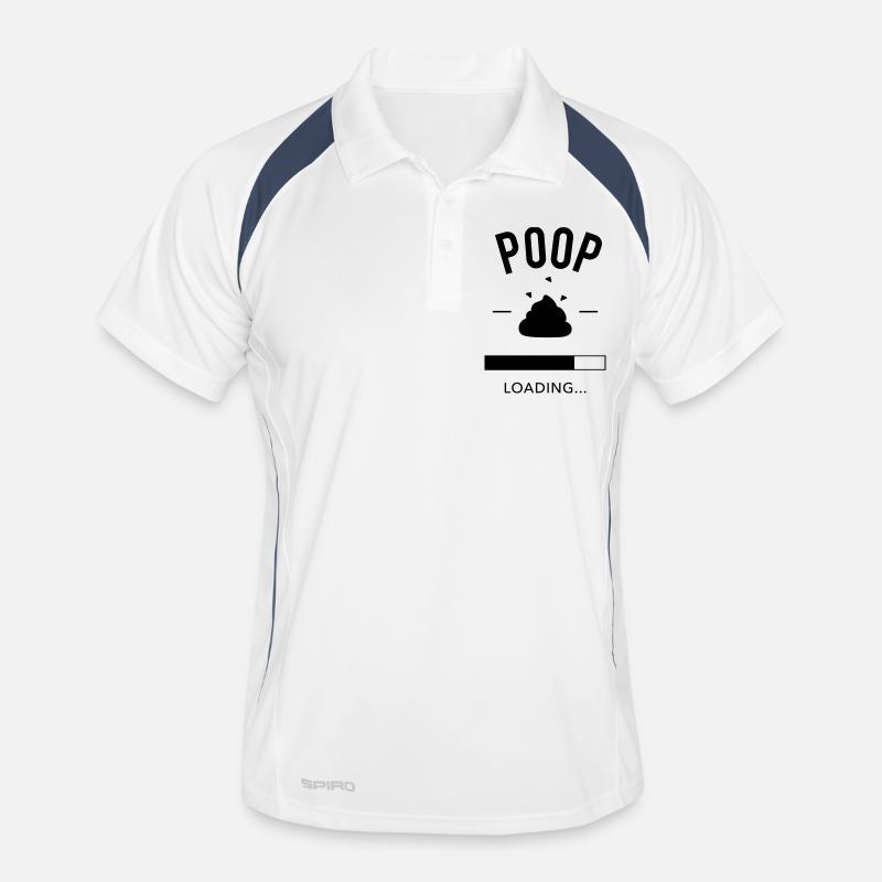 Poop loading - Men's Polo breathable - white/navy