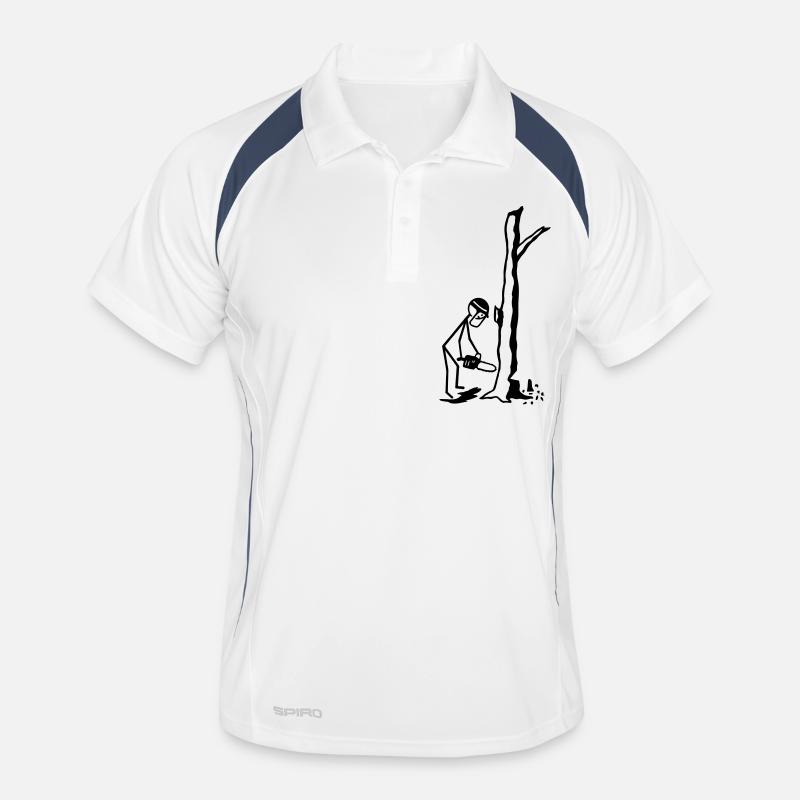 Förster - Männer Polo atmungsaktiv - Weiß/Navy