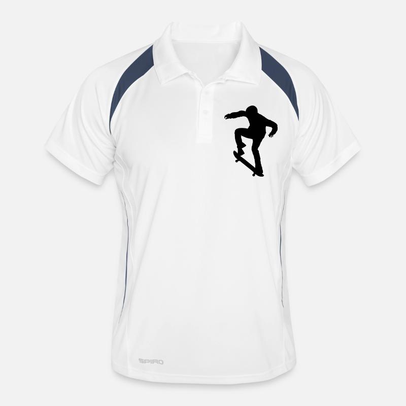 Skater - Skateboard - Skating - Men's Polo breathable - white/navy