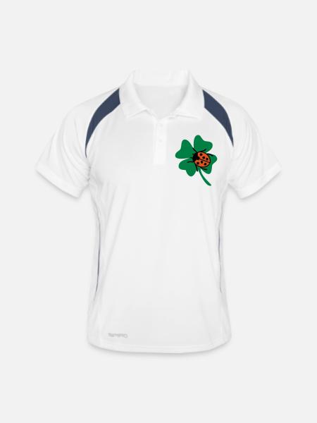 Kleeblatt - Männer Polo atmungsaktiv - Weiß/Navy