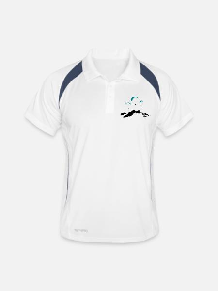 Parapente Tennengebirge Werfenweng - Polo respirant Homme - blanc/marine - Devant