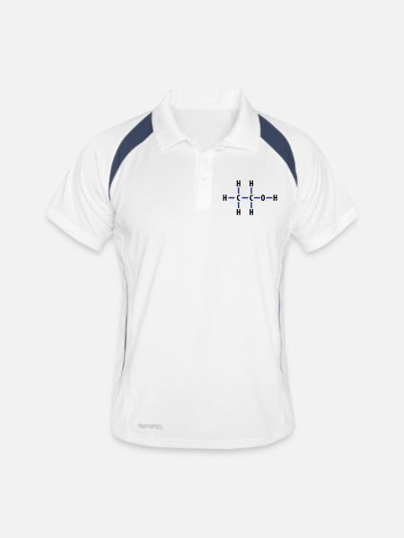 alcool - Polo respirant Homme - blanc/marine - Devant