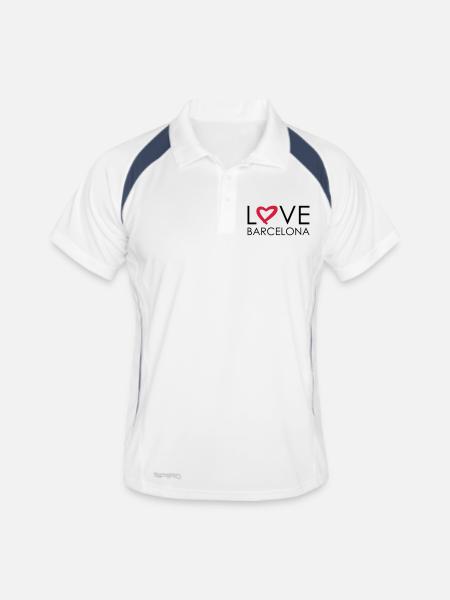 love barcelona - Men's Polo breathable - white/navy - Front