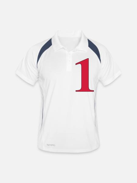 1 Birthday - Men's Polo breathable - white/navy - Front