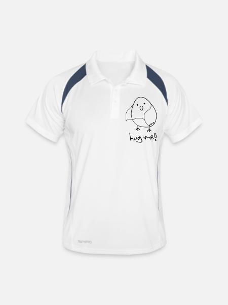 hug me! (Cute Bird) - Men's Polo breathable - white/navy - Front