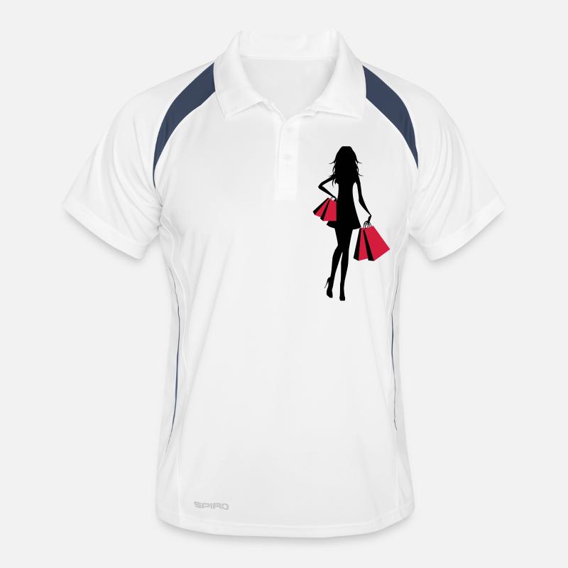 Shopping - Männer Polo atmungsaktiv - Weiß/Navy