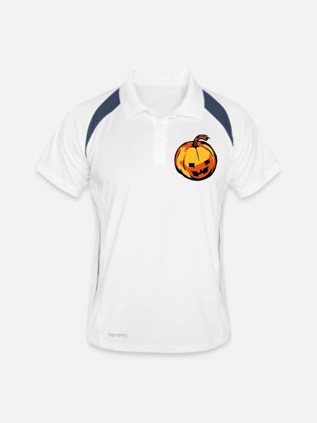 pumpkin - Men's Polo breathable - white/navy - Front