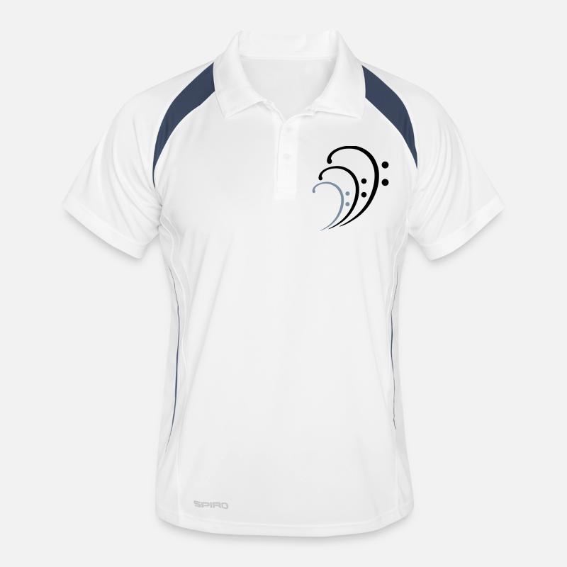 3 Bass Music Clef Three Notes Musical Notes Men's Polo breathable