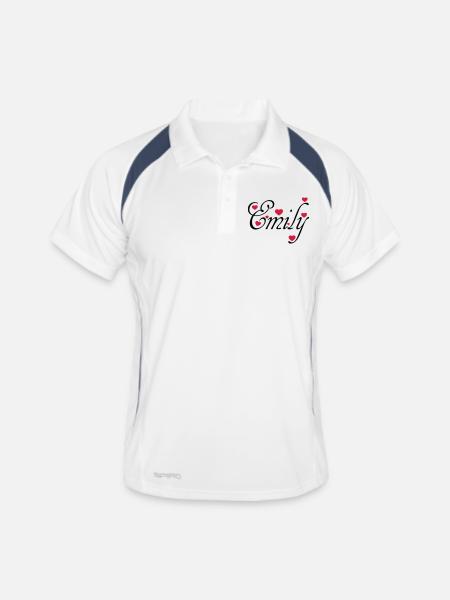 ♥ټI Love Emily-Vector Cute Confession Designټ♥ - Men's Polo breathable - white/navy - Front
