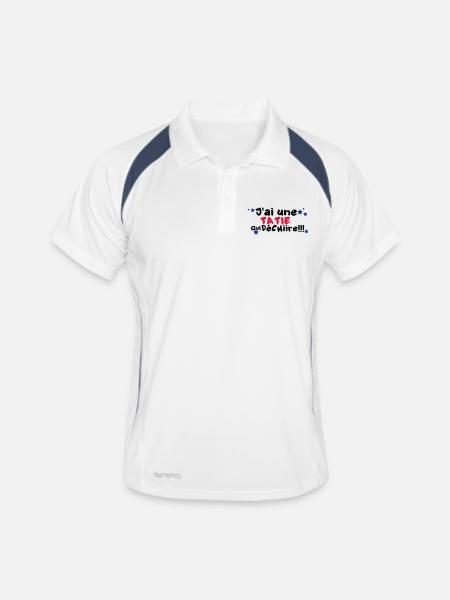 mA TATIE déchire - Polo respirant Homme - blanc/marine - Devant