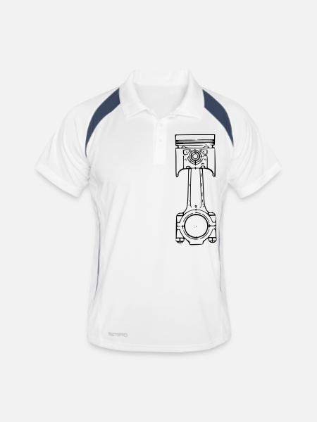 Pistons - Polo respirant Homme - blanc/marine - Devant