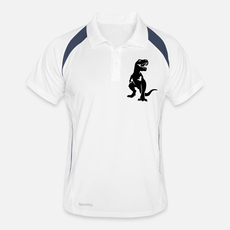 T-Rex - Männer Polo atmungsaktiv - Weiß/Navy