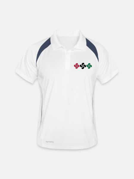 Croix Basques - Polo respirant Homme - blanc/marine - Devant