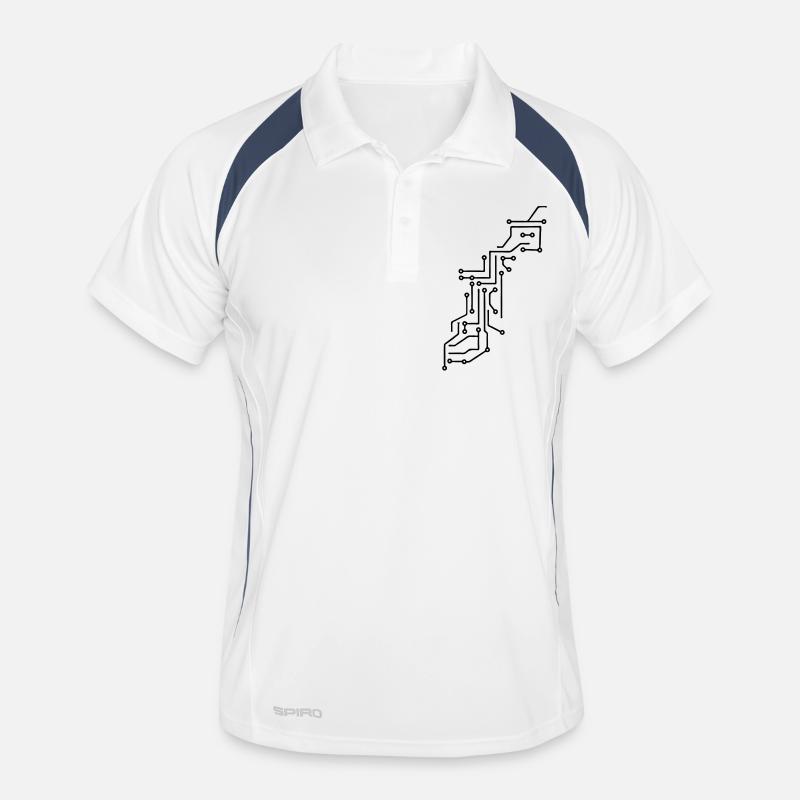 cool linien design schaltkreis technik leitungen m Männer Polo atmungsaktiv
