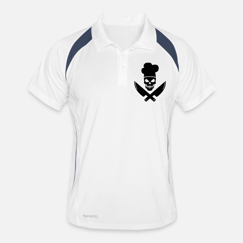 koch - Männer Polo atmungsaktiv - Weiß/Navy