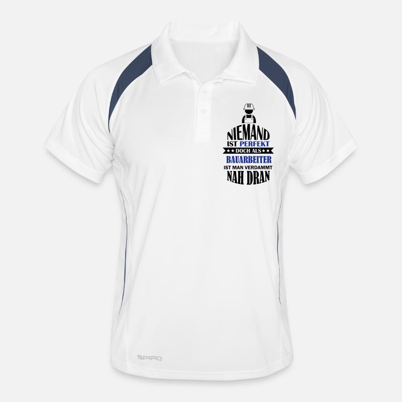 perfekter_bauarbeiter_002 - Männer Polo atmungsaktiv - Weiß/Navy