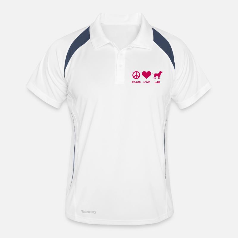 Labrador - Männer Polo atmungsaktiv - Weiß/Navy