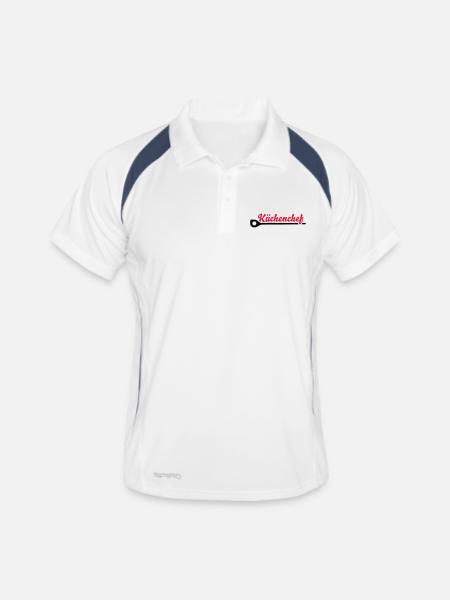 Cuisinier - Polo respirant Homme - blanc/marine - Devant