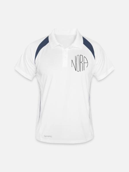Nora - Männer Polo atmungsaktiv - Weiß/Navy - Vorne