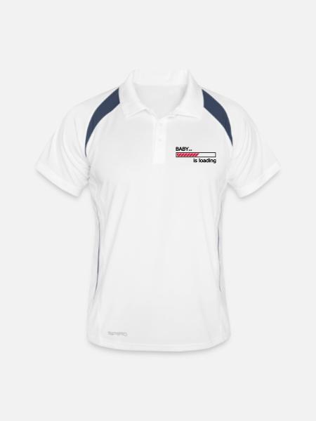 Baby is loading progress bar Loading Bar - Men's Polo breathable - white/navy - Front