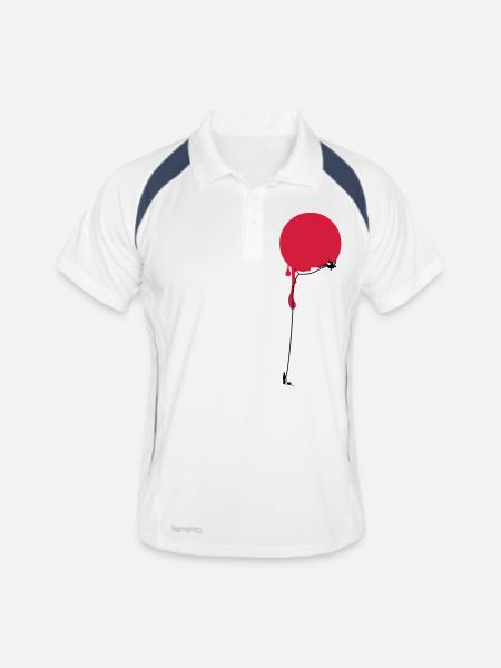 Rot Punkt Klettern - Männer Polo atmungsaktiv - Weiß/Navy - Vorne