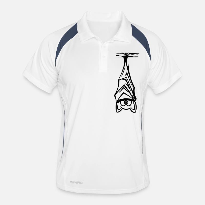 bat hanging - Men's Polo breathable - white/navy