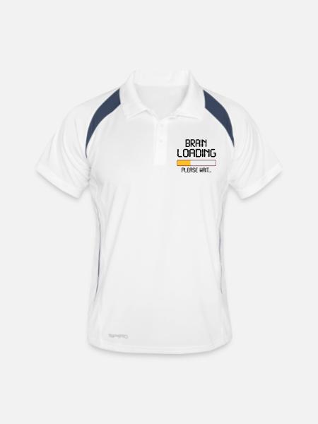 brain loading - Polo respirant Homme - blanc/marine