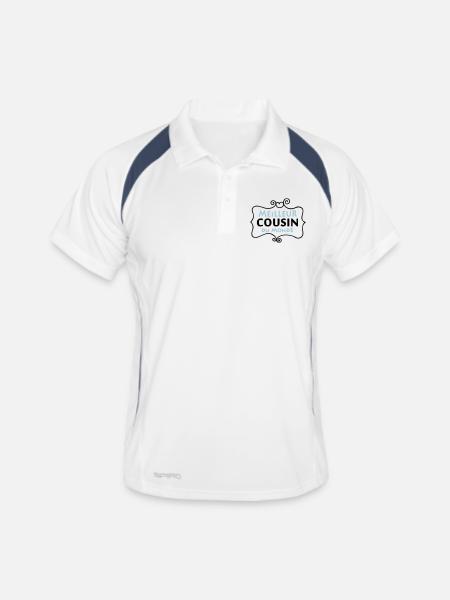Meilleur COUSIN du monde (2c) - Men's Polo breathable - white/navy - Front