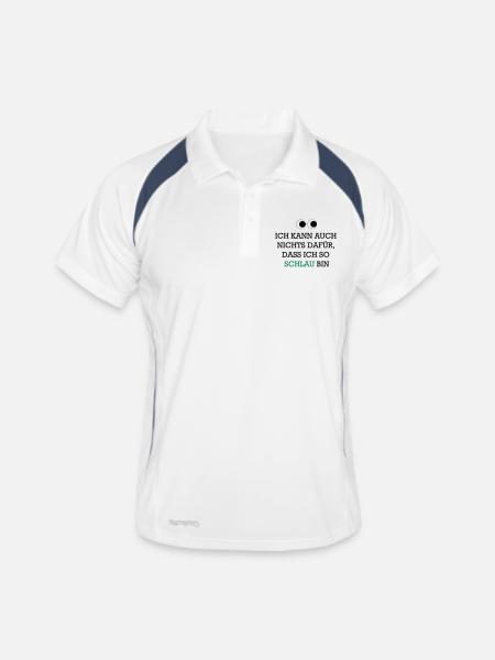 Ich bin so schlau - Männer Polo atmungsaktiv - Weiß/Navy - Vorne