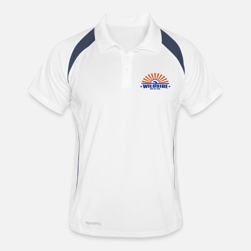 wildside_2c - Männer Polo atmungsaktiv - Weiß/Navy