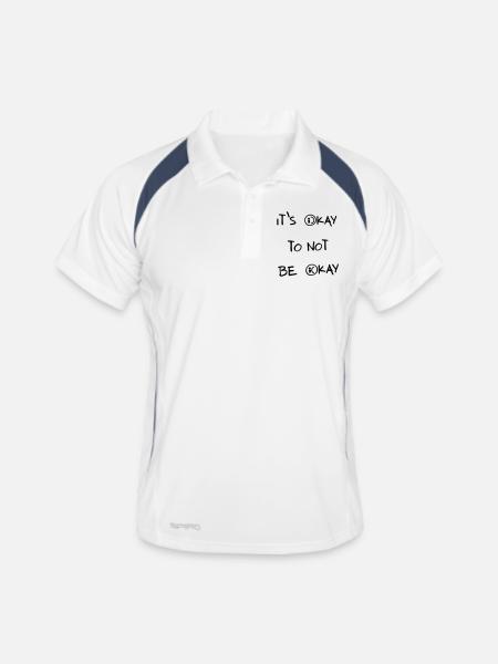 c'est normal de ne pas aller bien - Polo respirant Homme - blanc/marine - Devant