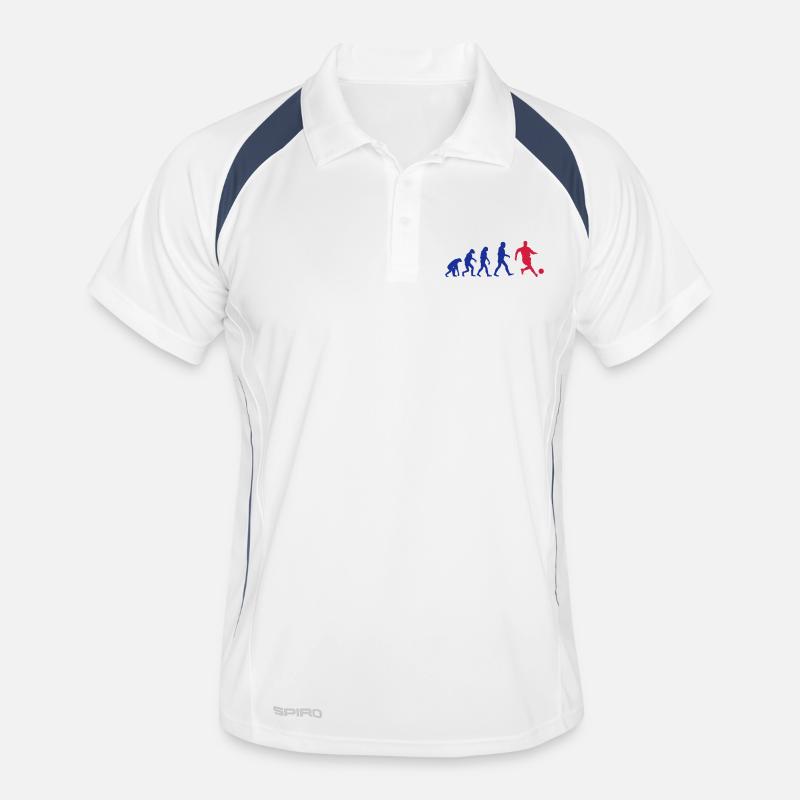 Football Evolution logo - Männer Polo atmungsaktiv - Weiß/Navy