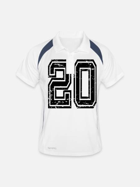 20 Denizli look utilisé - Polo respirant Homme - blanc/marine - Devant