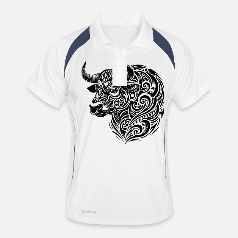 Stier Tribal Männer Polo atmungsaktiv