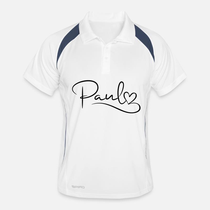 Paul Last Name First Name Heart Decor Men's Polo breathable