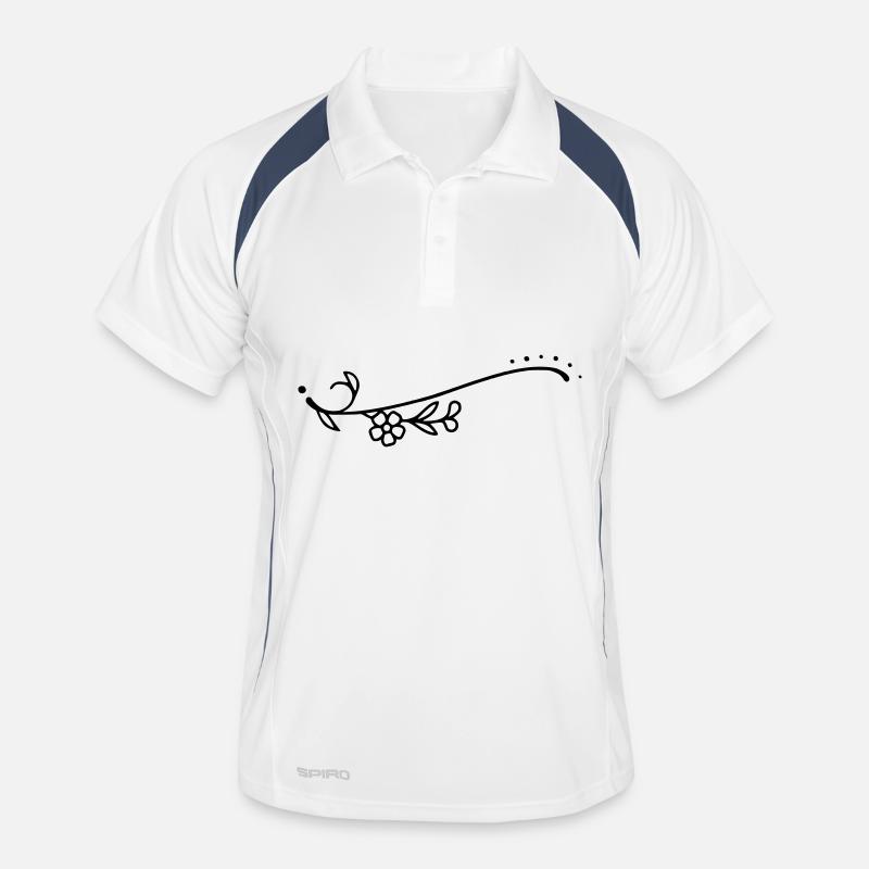 Curved Line Flowers Men's Polo breathable