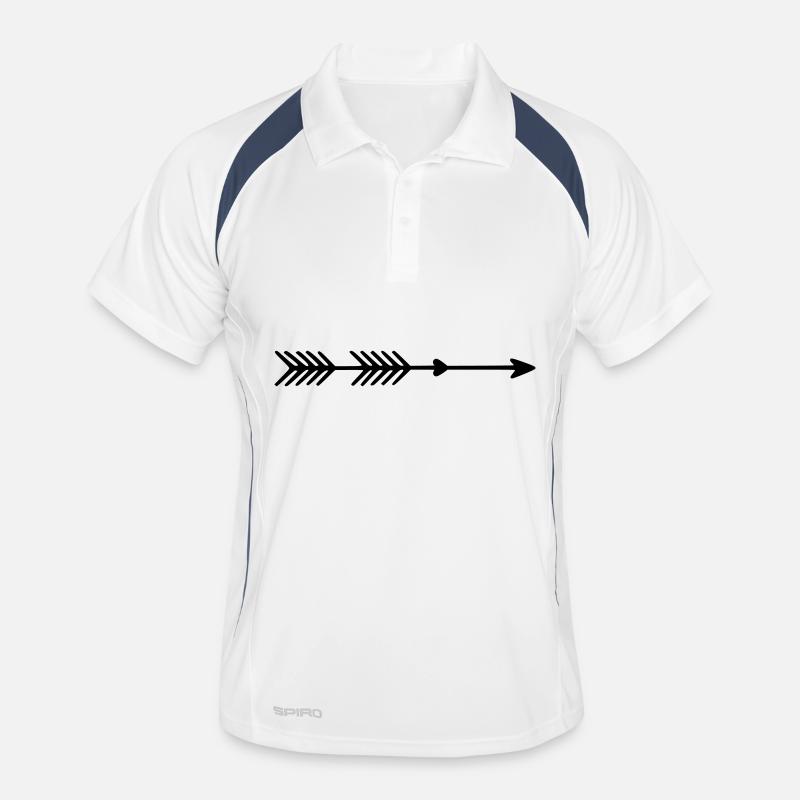 Pfeil rechts - Männer Polo atmungsaktiv - Weiß/Navy