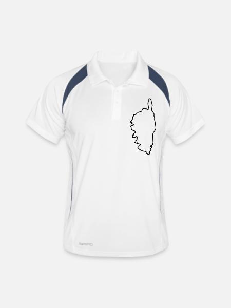 Corse - Polo respirant Homme - blanc/marine - Devant
