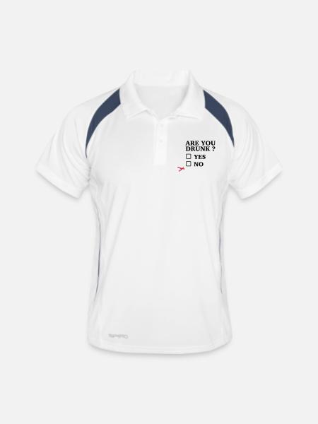 toast drôle - Polo respirant Homme - blanc/marine - Devant